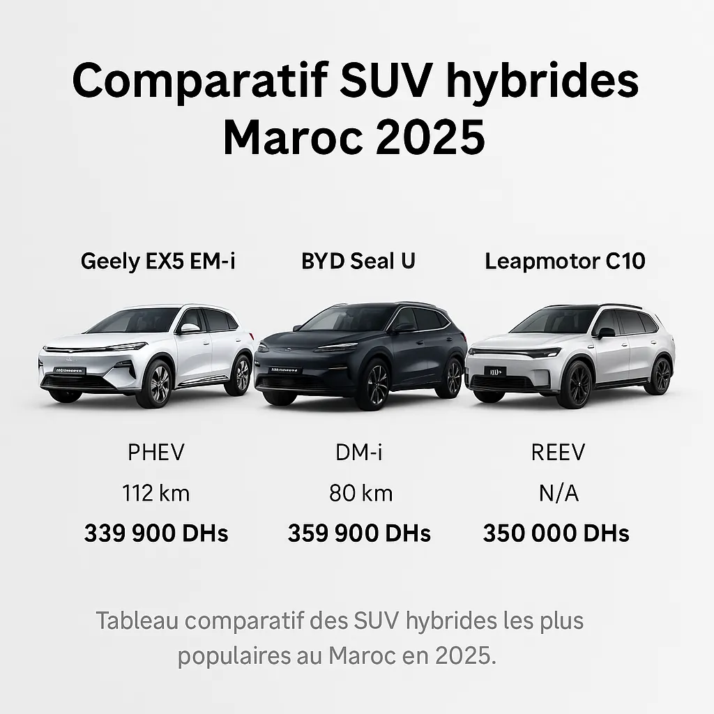 comparatif suv hybride maroc